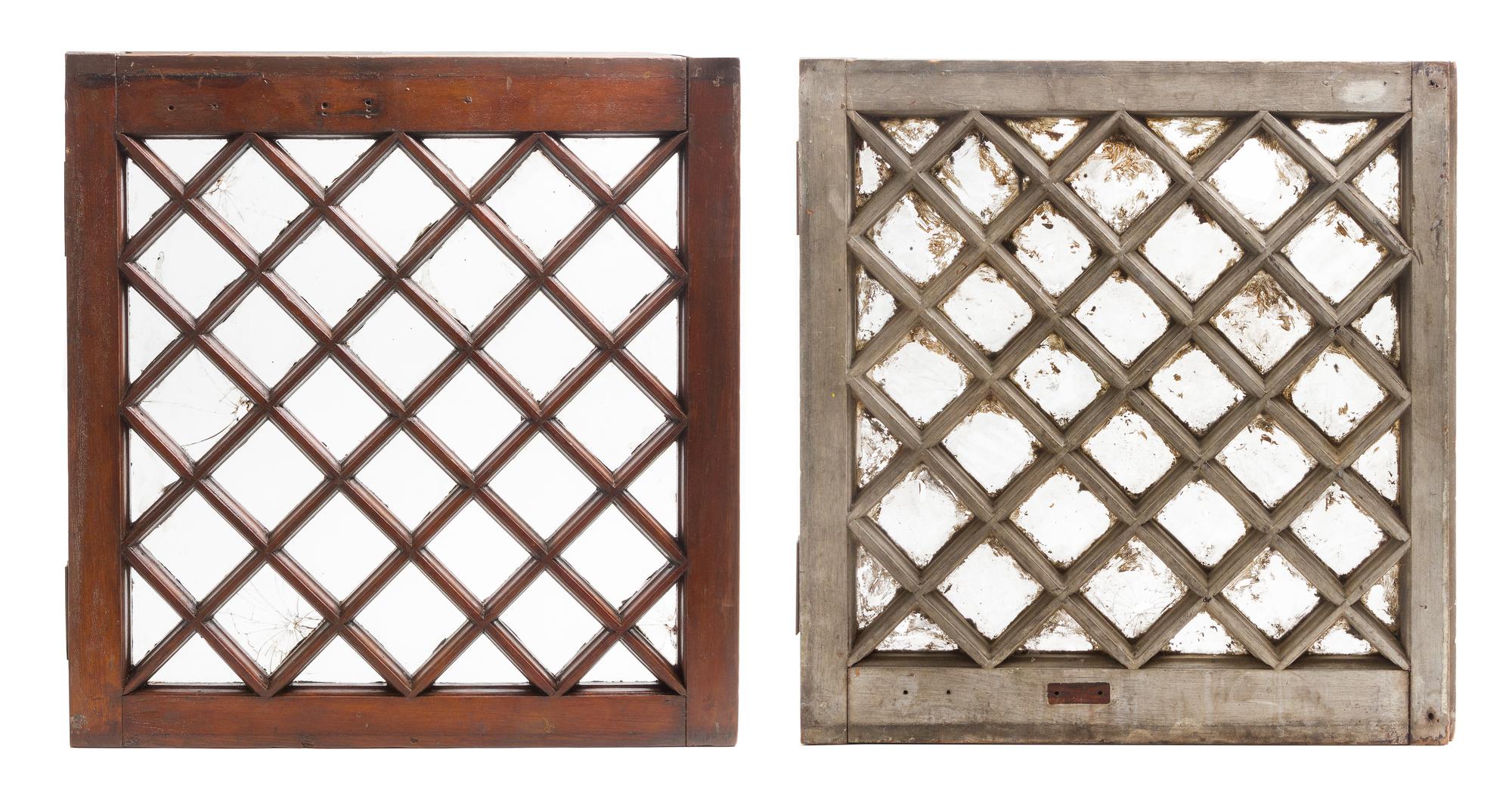 A Pair of Frank Lloyd Wright Designed Windows from the Francis Woolley House, Oak Park, IL Height 24 3/4 x width 23 1/2 inches. — LATE 19TH CENTURY