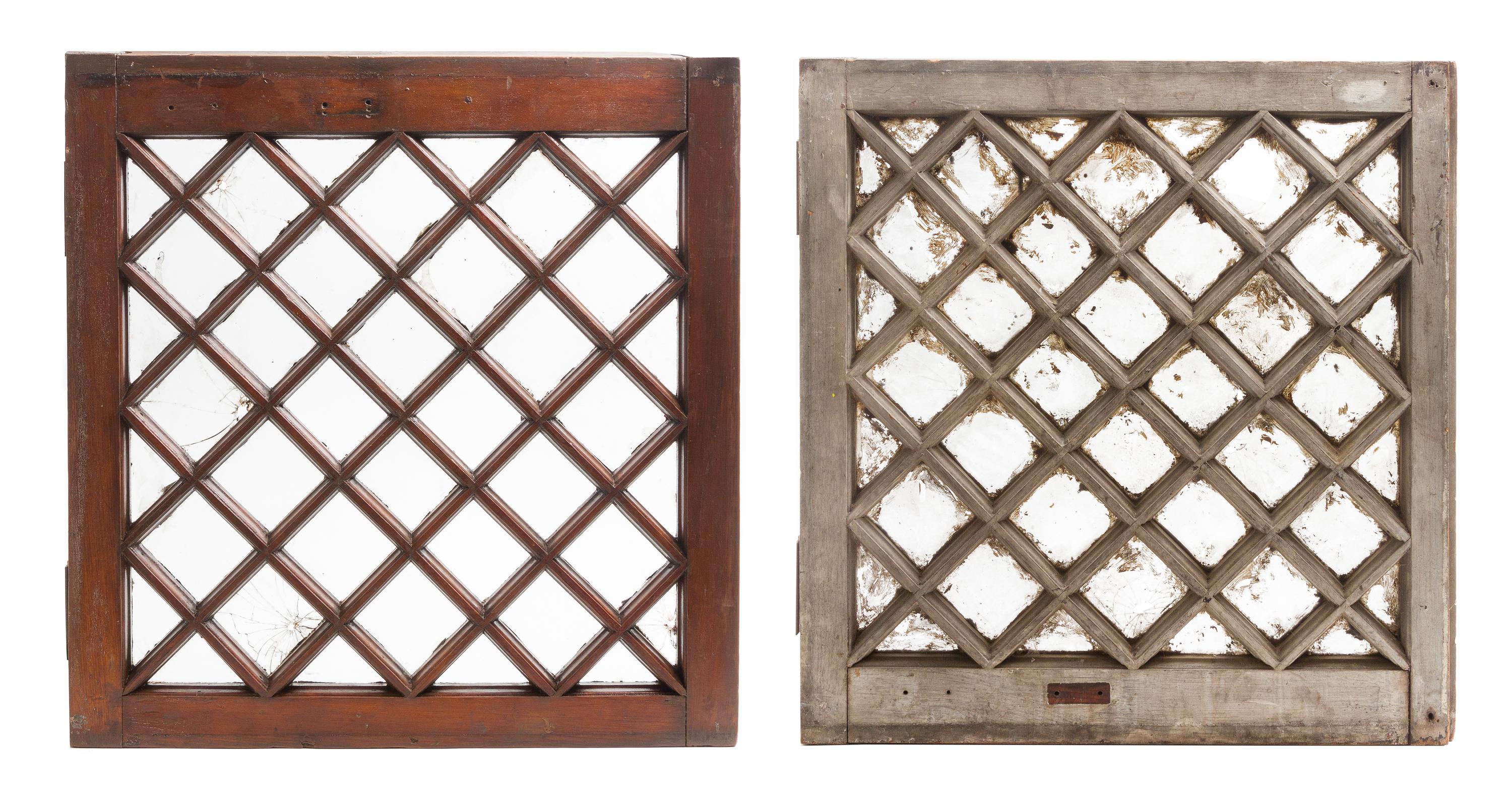 A Pair of Frank Lloyd Wright Designed Windows from the Francis Woolley House, Oak Park, IL Height 24 3/4 x width 23 1/2 inches. — LATE 19TH CENTURY