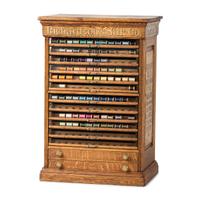 A Richardson's Silk Company Oak Spool Cabinet