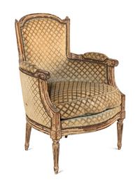 A Louis XVI Painted Beechwood Bergère