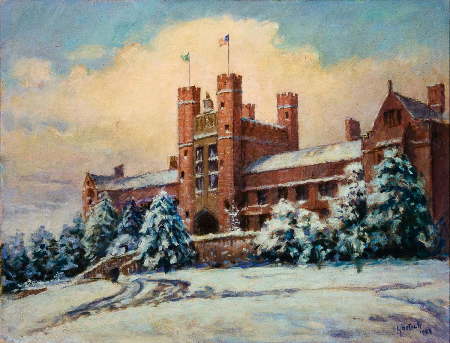 Gustav Goetsch, (American, 1877-1969), Brookings Hall, Washington University, 1959