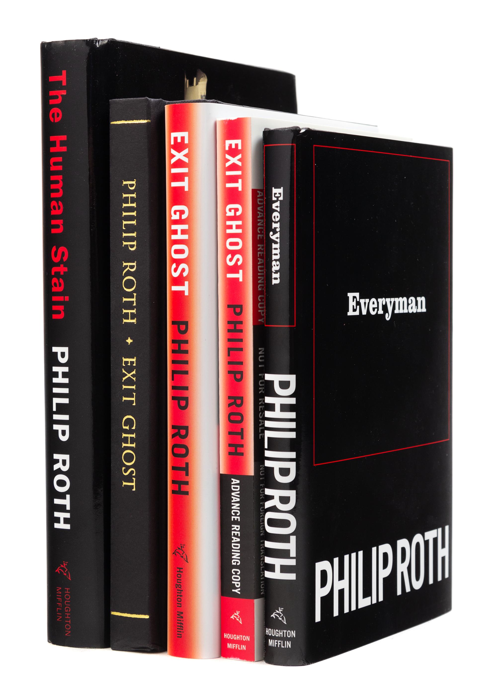 ROTH, Philip (1933-2018). A group of 5 works, published by Houghton Mifflin Company in Boston and New York.