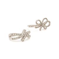 Two White Gold and Diamond Ribbon Rings