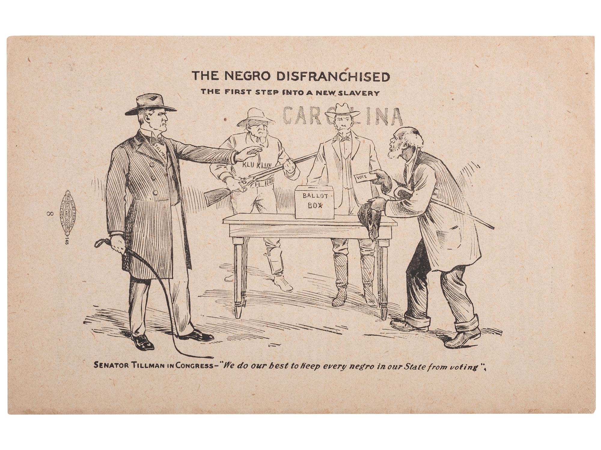 [RECONSTRUCTION - DISENFRANCHISEMENT]. A pair of pamphlets combatting Black disenfranchisement, comprising: