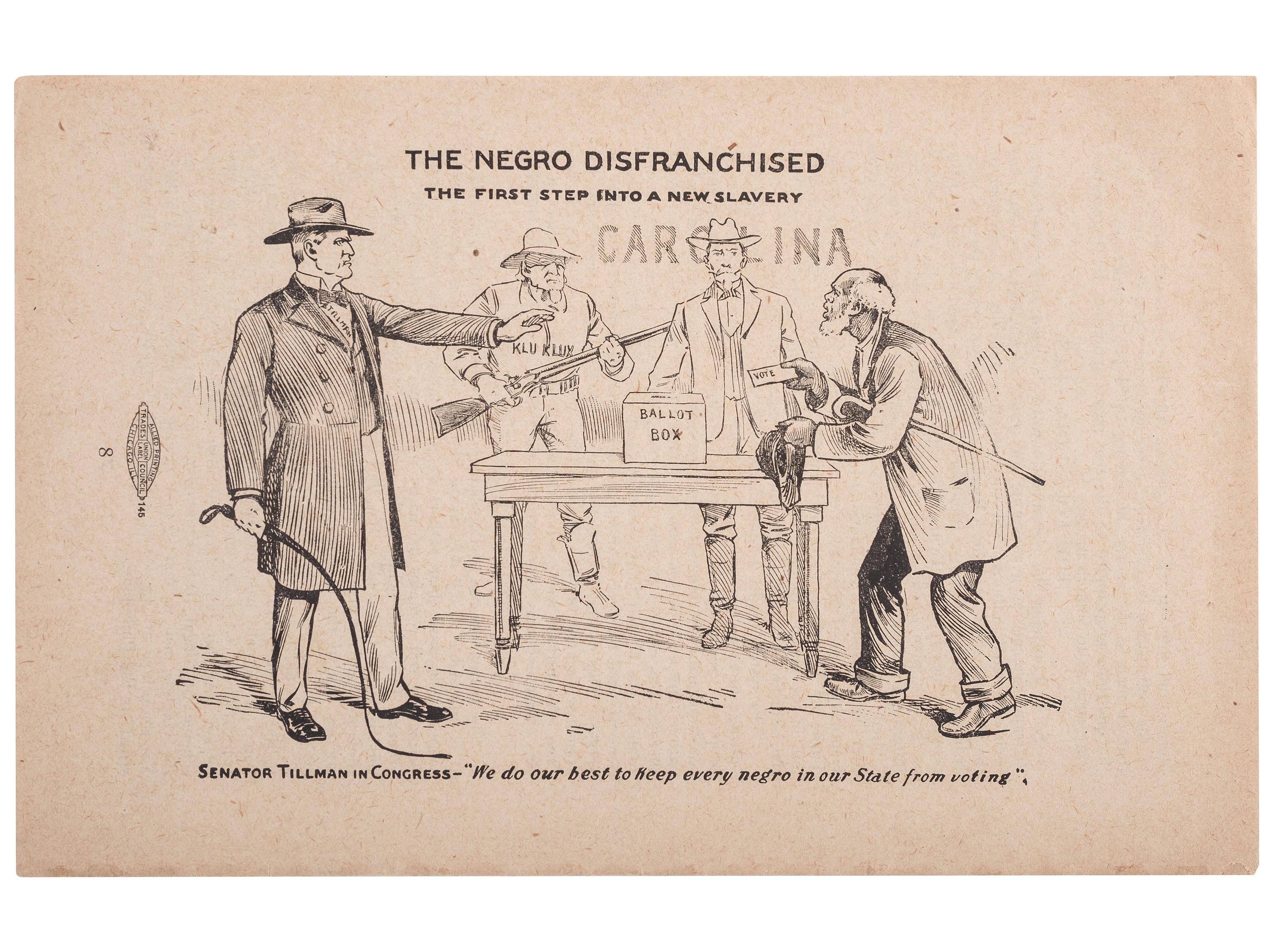 [RECONSTRUCTION - DISENFRANCHISEMENT]. A pair of pamphlets combatting Black disenfranchisement, comprising: