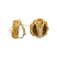 Tiffany & Co., Yellow Gold and Cultured Pearl Earrings