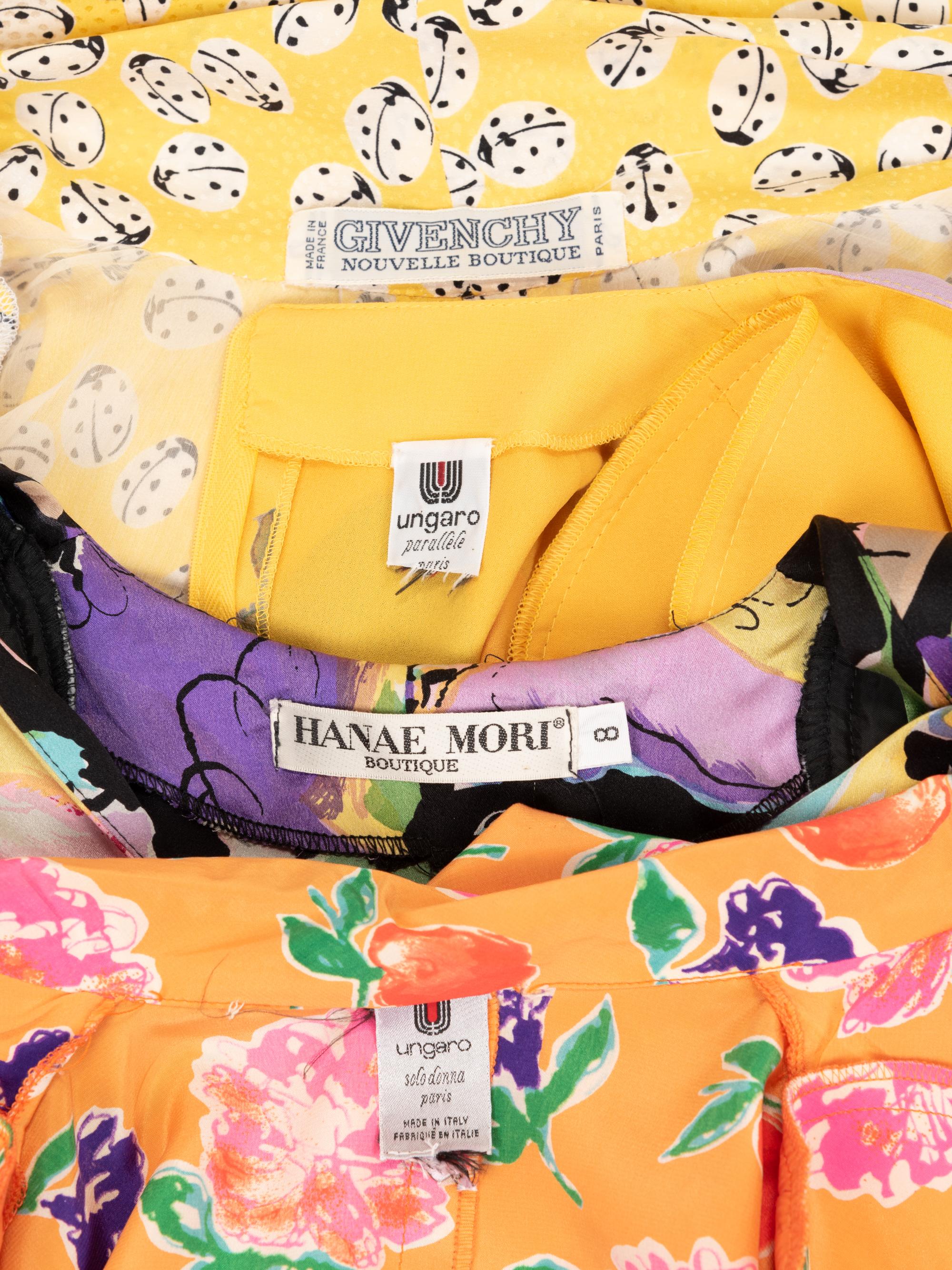 Four Designer Dresses: One Hanae Mori, Two Ungaro, One Givenchy, 1980-90s