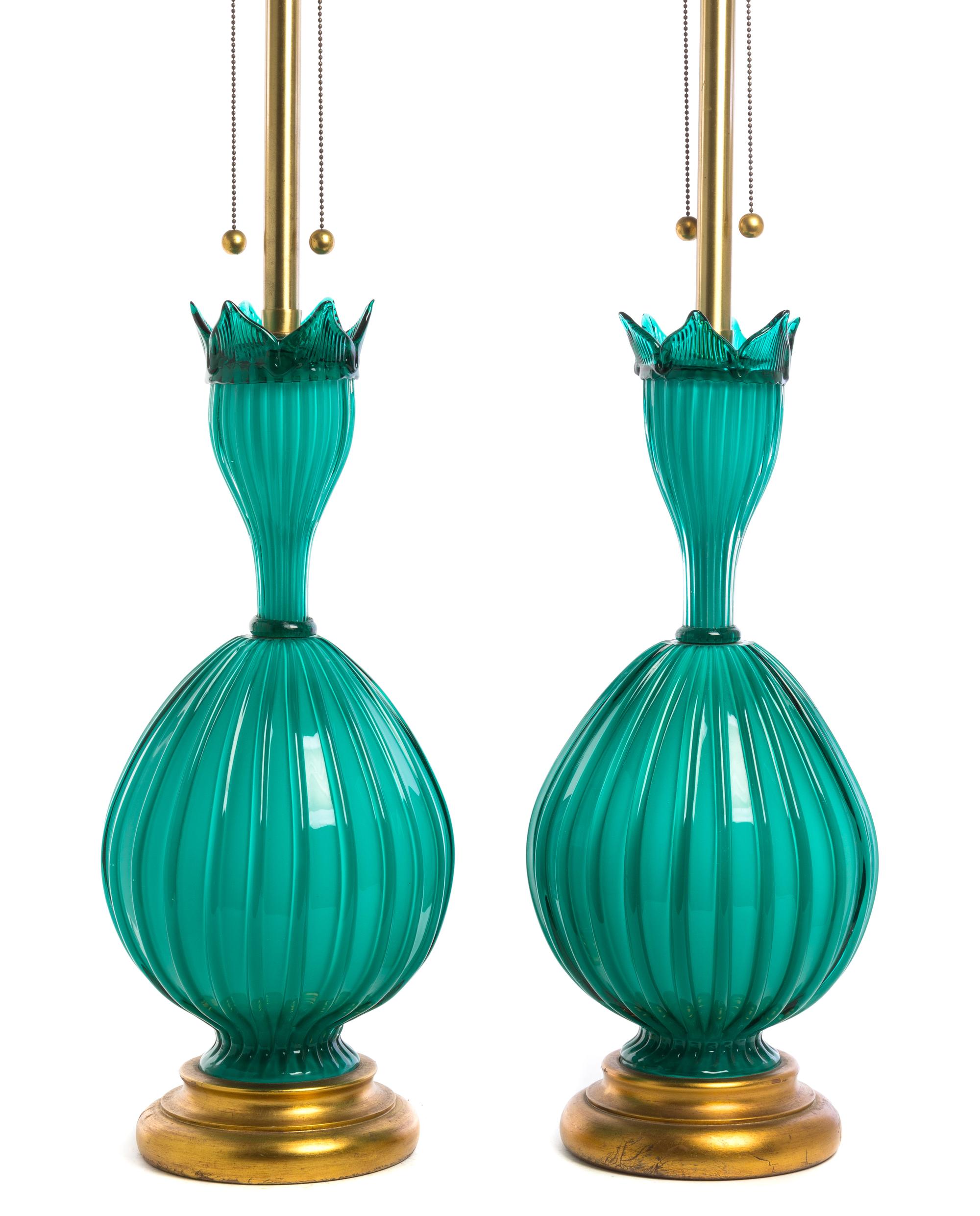 Marbro Lamp Co., MURANO, ITALY, a large pair of table lamps