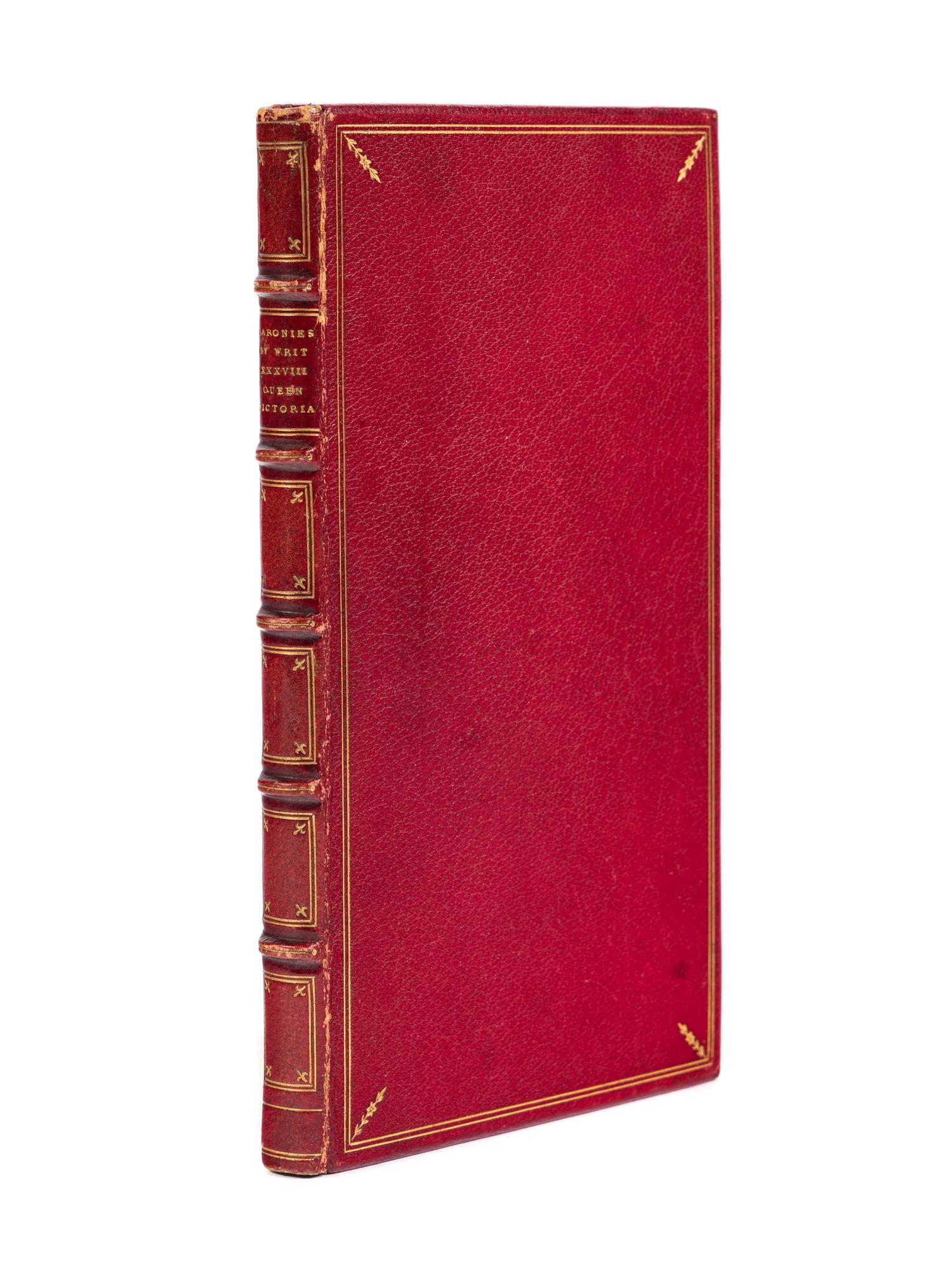 REVEREND WILLIAM JOHN LOFTIE (born 25 July 1839, Tandragee, County Armagh, Ireland; died 16 June 1911) A Roll of the Baronies by Writ of Summons in the Peerage of England, in English, illuminated manuscript on parchment [England, c. 1875]