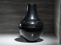 Blackware Pottery Jar, with Avanyu