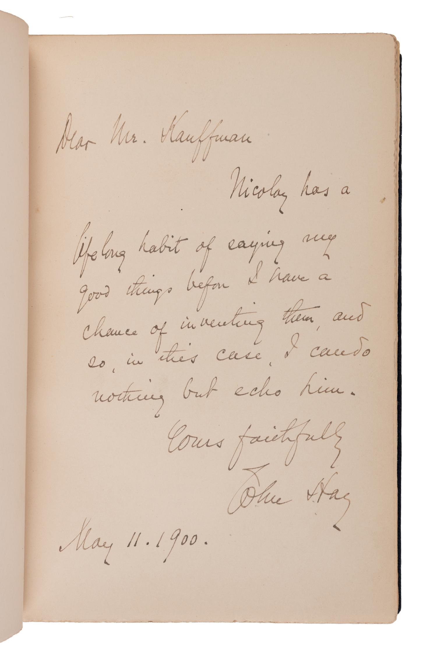 Abraham Lincoln [LINCOLN, Abraham (1809–1865)]. NICOLAY, John G. and John HAY. Abraham Lincoln: A History . New York: The Century Co., 1890.