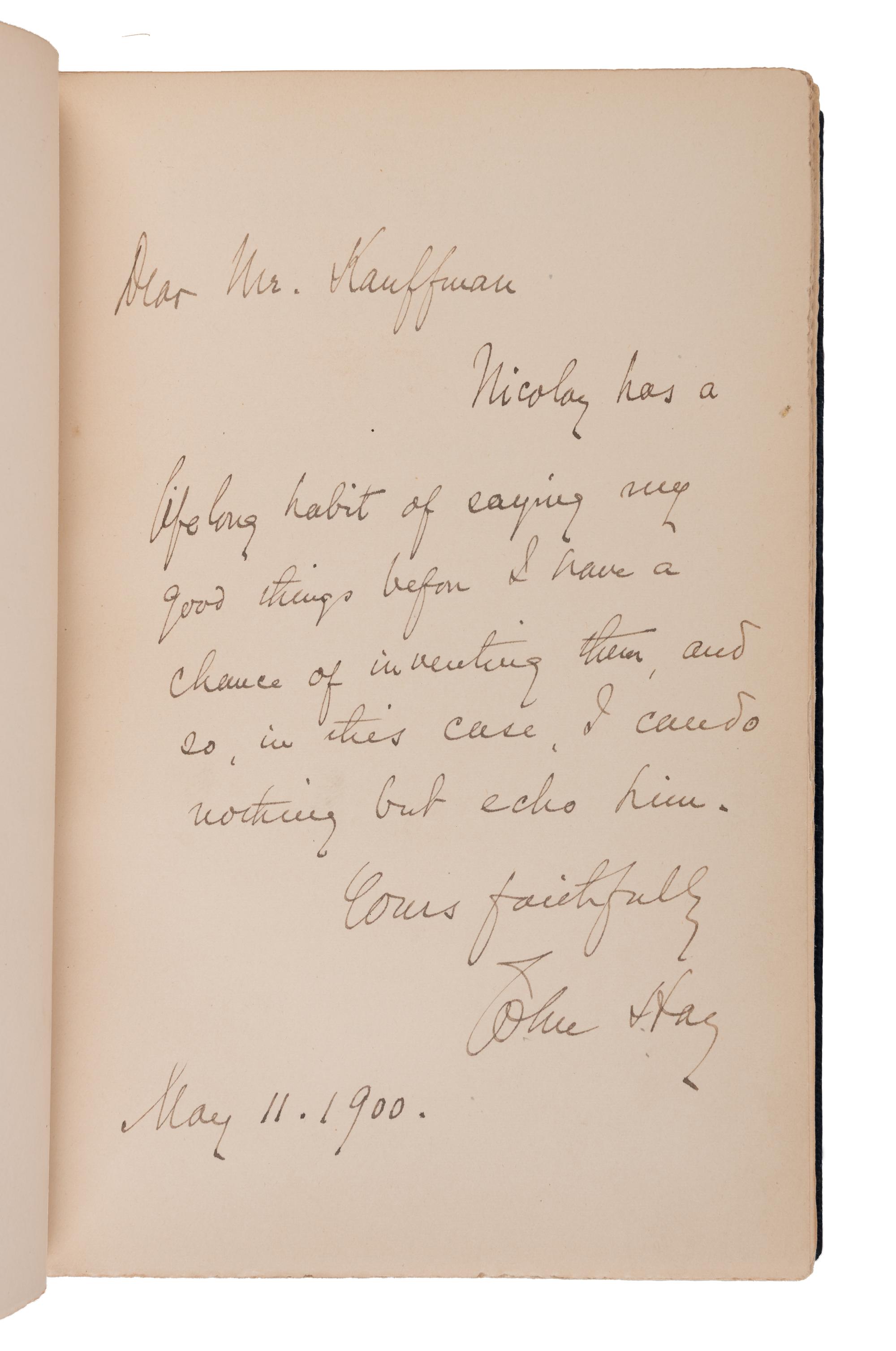Abraham Lincoln [LINCOLN, Abraham (1809–1865)]. NICOLAY, John G. and John HAY. Abraham Lincoln: A History . New York: The Century Co., 1890.