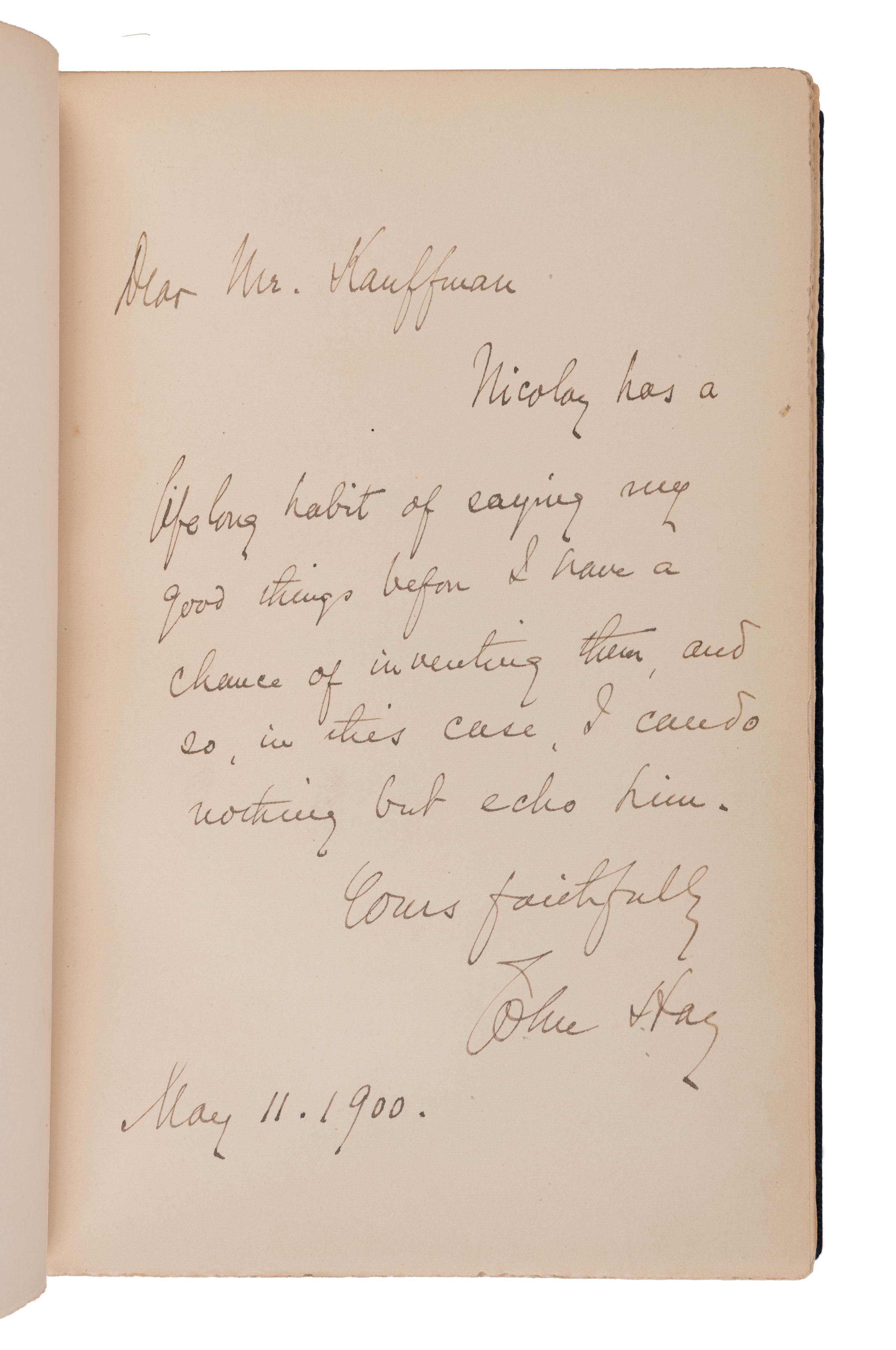 Abraham Lincoln [LINCOLN, Abraham (1809–1865)]. NICOLAY, John G. and John HAY. Abraham Lincoln: A History . New York: The Century Co., 1890.