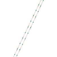 YELLOW GOLD, EMERALD AND DIAMOND NECKLACE