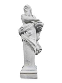 A Set of Four Monumental Carved Marble Garden Herms Allegorical of the Four Seasons