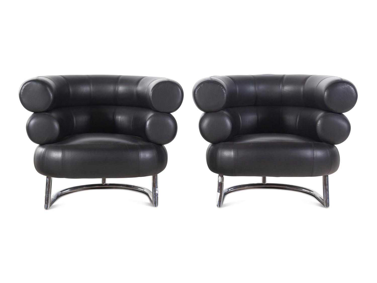 A Pair of Bibendum Armchairs After the Design by Eileen Gray