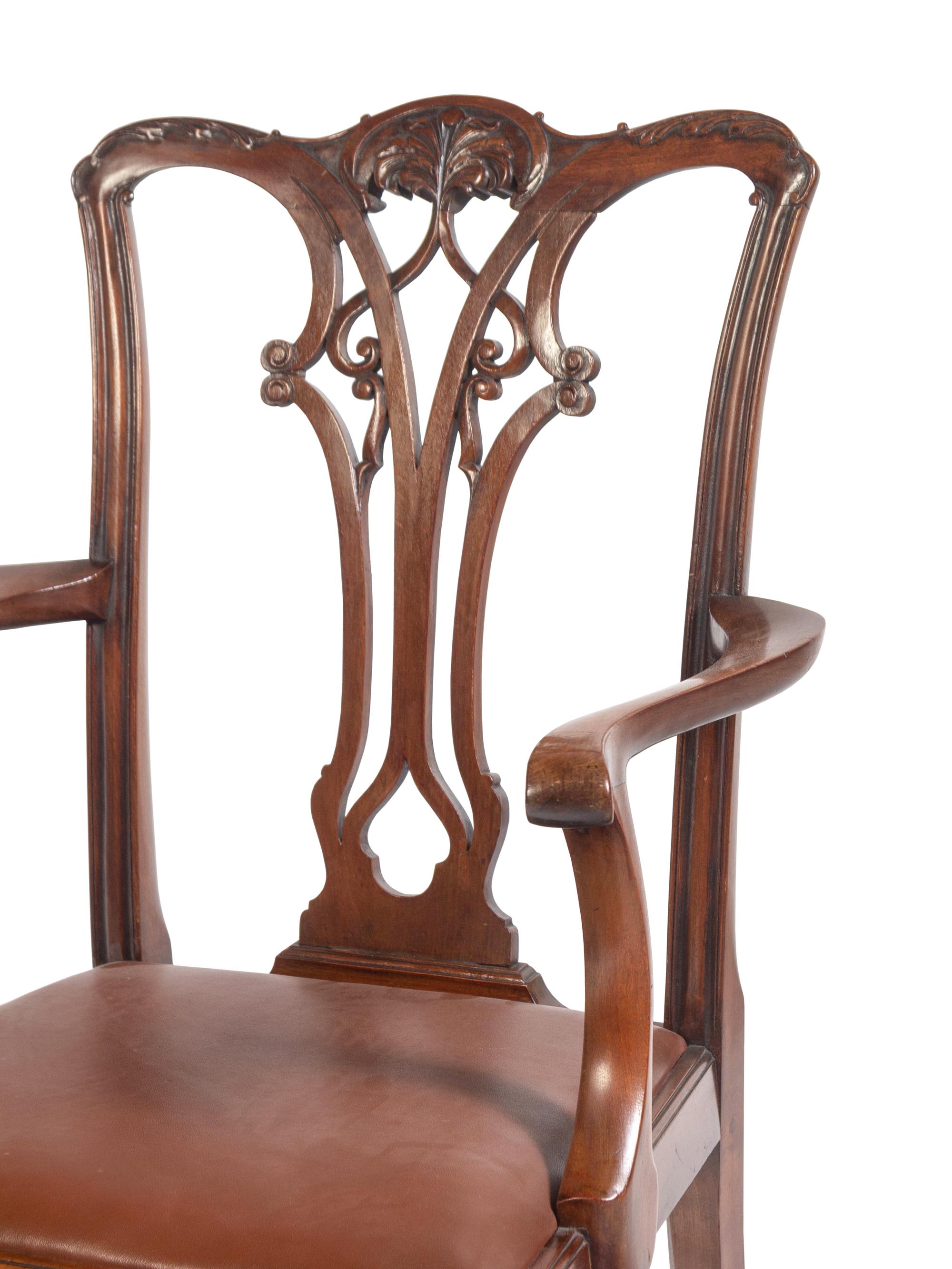 A Pair of George III Style Mahogany Armchairs