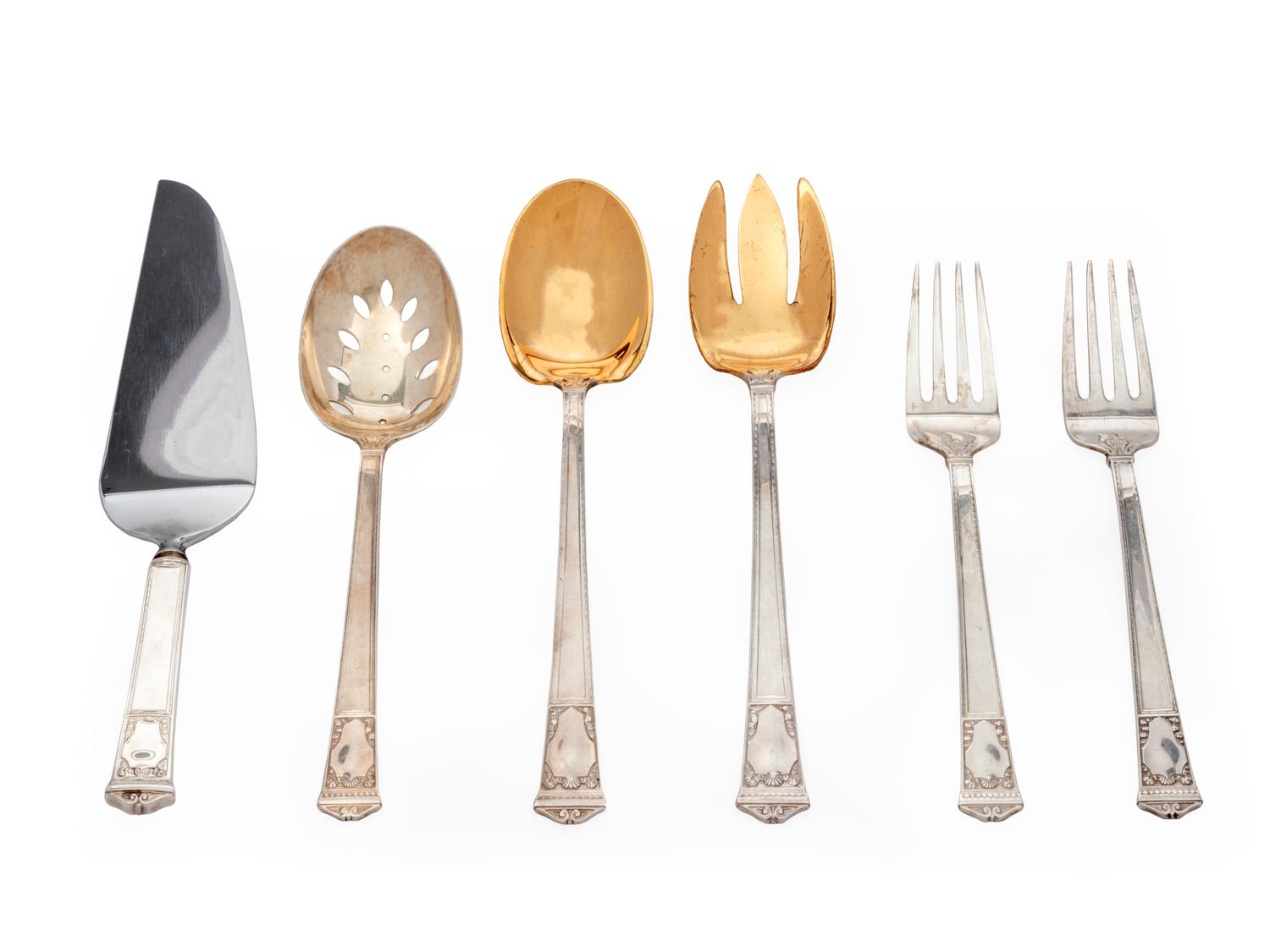 A Set of Six American Silver Serving Items — Tiffany & Co., New York, NY, Mid 20th Century