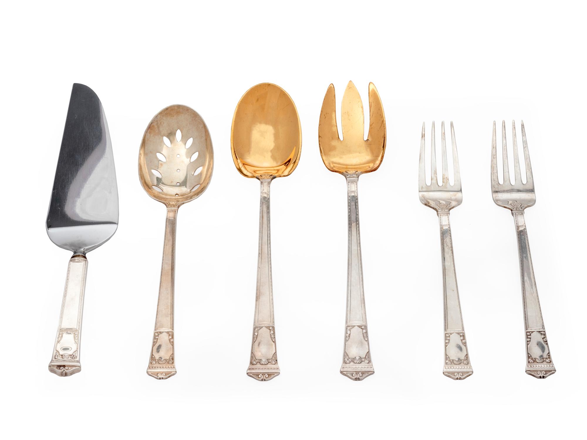 A Set of Six American Silver Serving Items — Tiffany & Co., New York, NY, Mid 20th Century