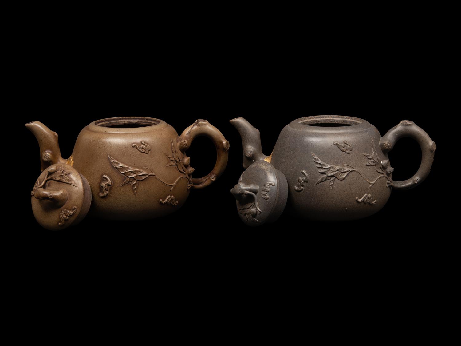 Two Chinese Yixing Zisha Pottery Teapots
