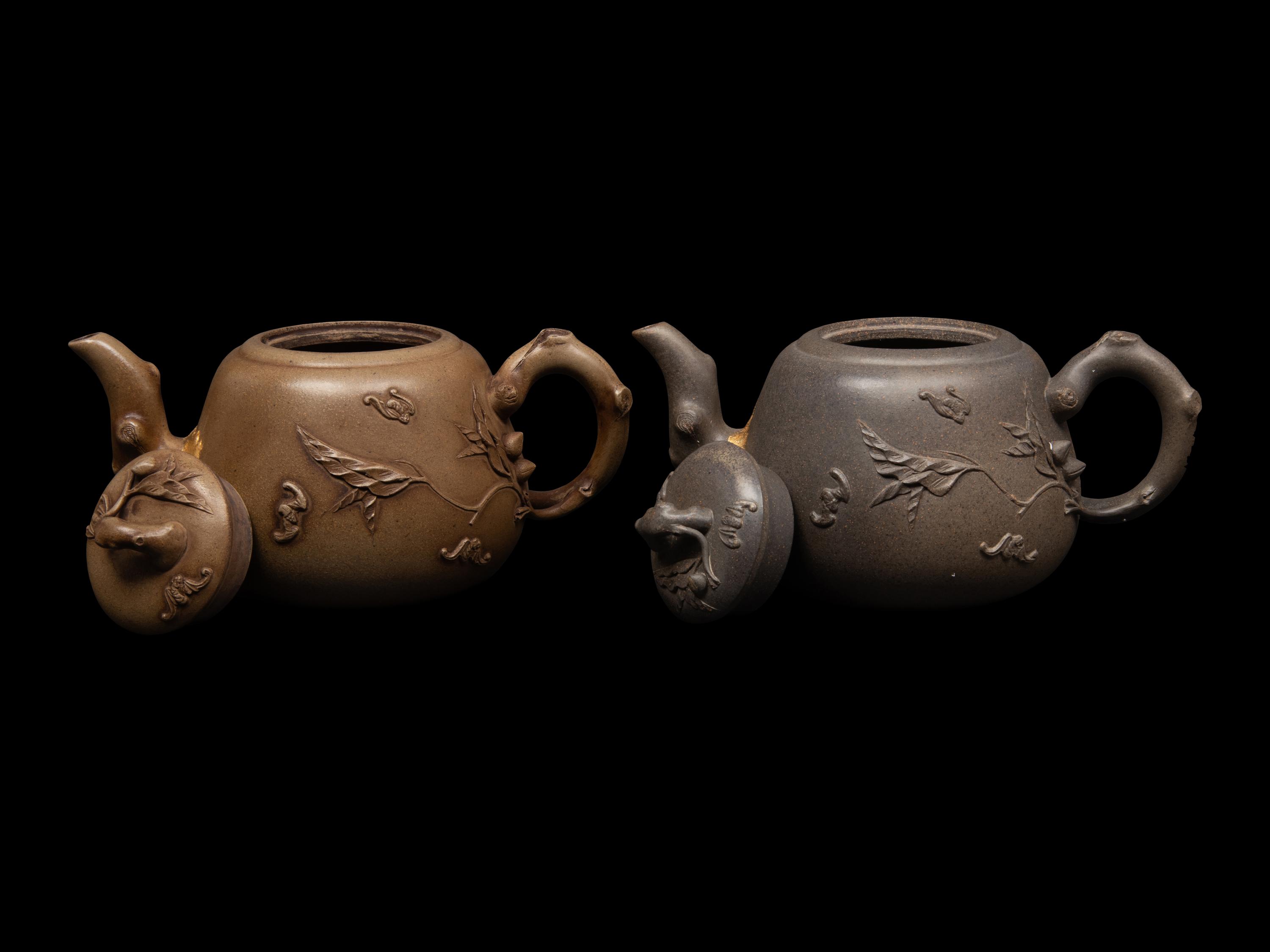 Two Chinese Yixing Zisha Pottery Teapots
