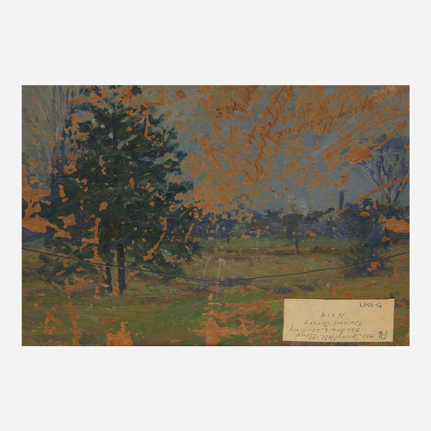 Roy Cleveland Nuse (American, 1885–1975) Towards Jersey (Spring Blossoms, Shadow Clouds); with Landscape Study Verso