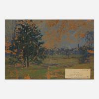 Roy Cleveland Nuse (American, 1885–1975) Towards Jersey (Spring Blossoms, Shadow Clouds); with Landscape Study Verso