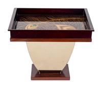 A Contemporary Brown Lacquer Tray Top Side Table — 21ST CENTURY