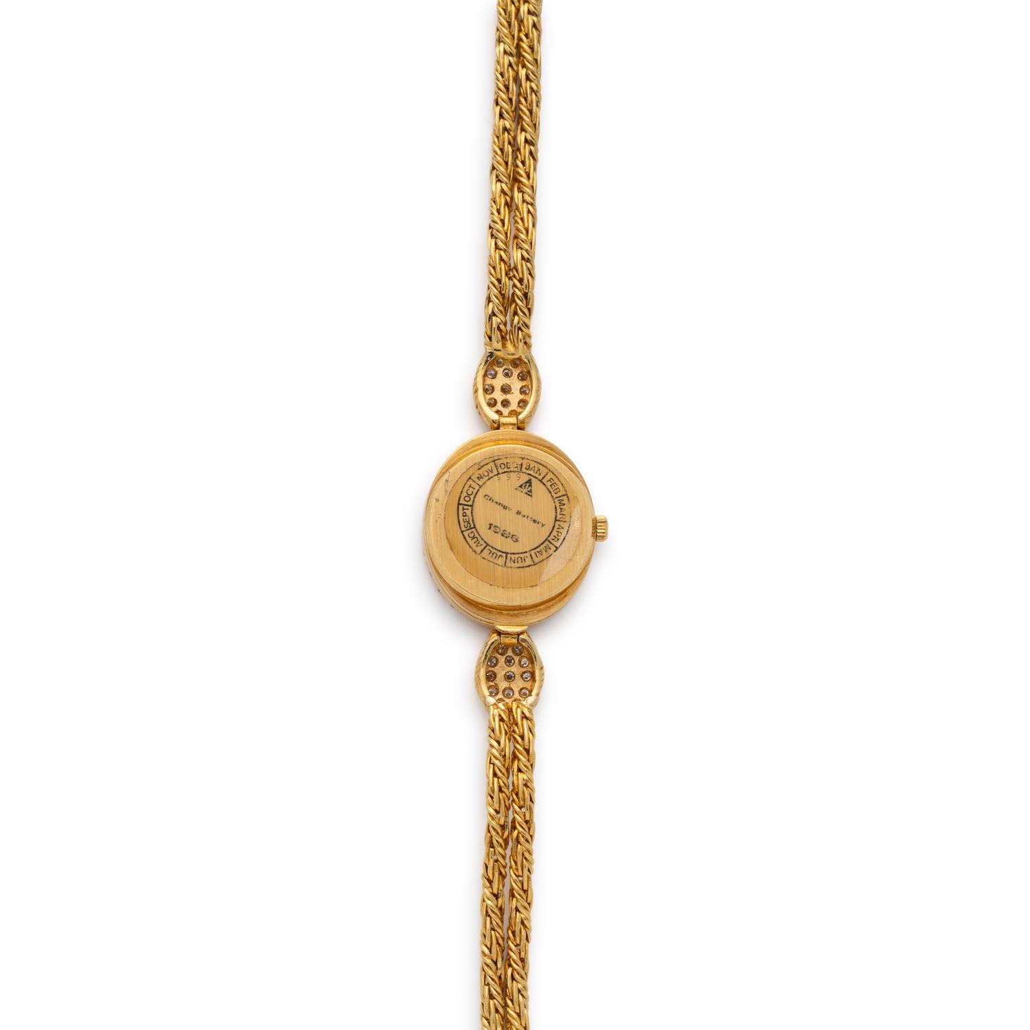 BAUME AND MERCIER, 18K YELLOW GOLD AND DIAMOND WRISTWATCH