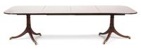 A Georgian Style Pedestal Dining Table Height 28 1/2 x width closed 62 1/2 x depth 45 inches. — 20TH CENTURY