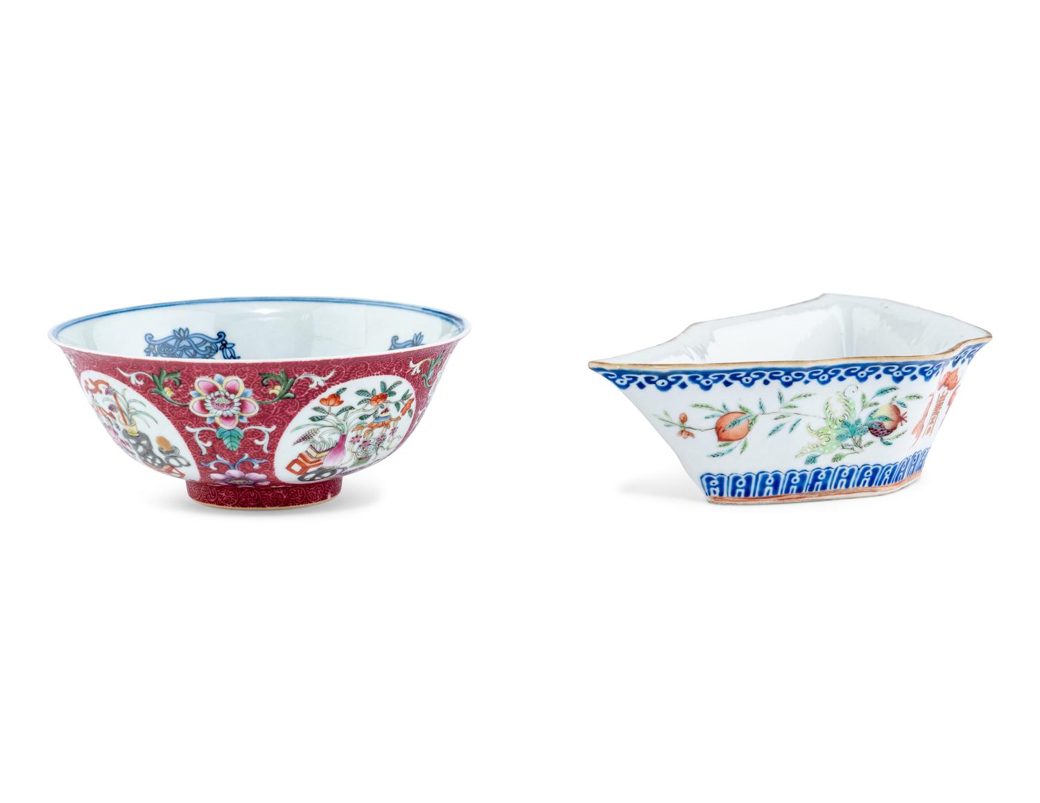 Two Chinese Famille Rose Porcelain Bowls