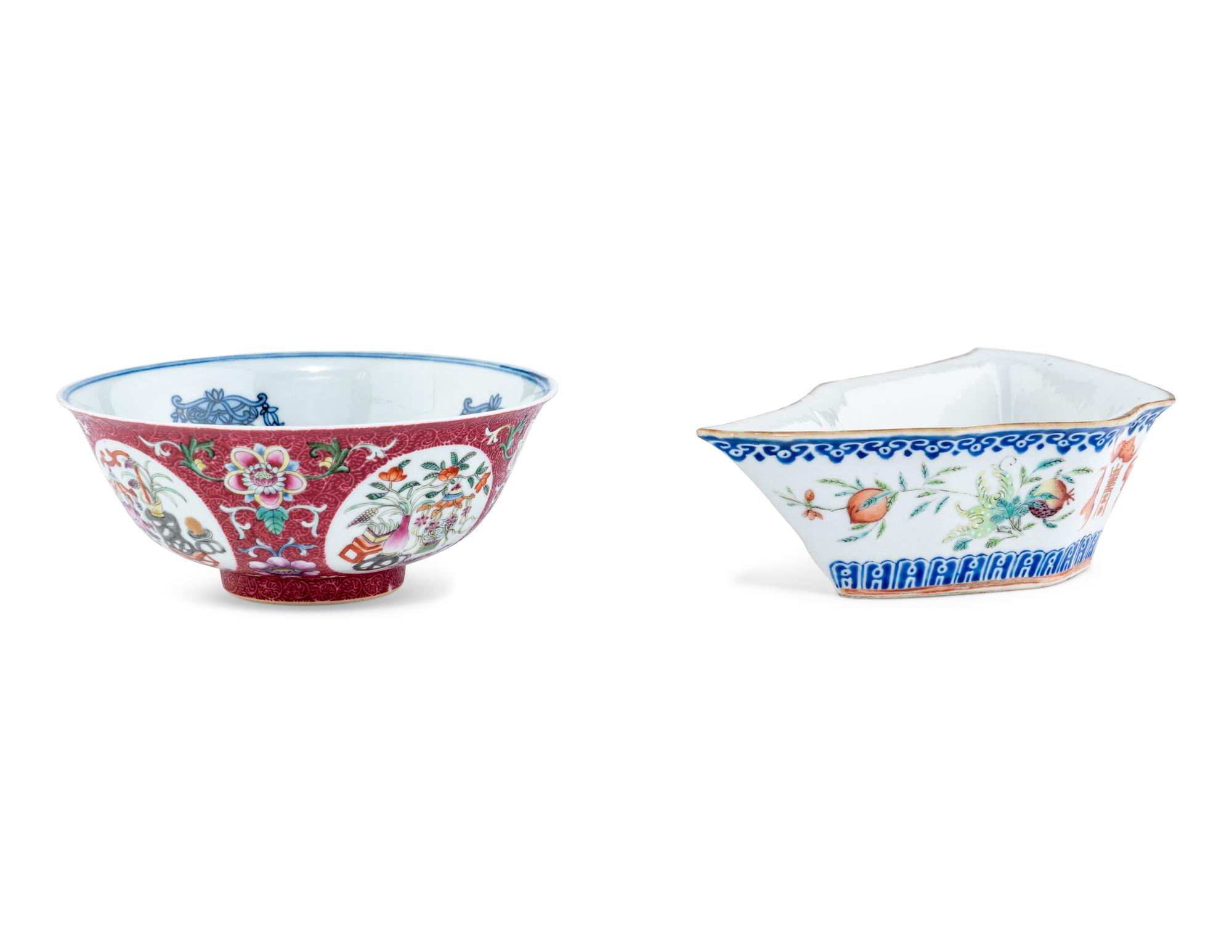 Two Chinese Famille Rose Porcelain Bowls