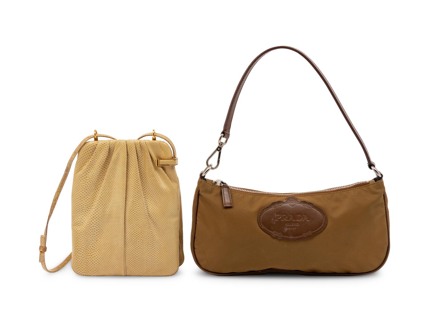 Prada Pochette and Judith Leiber Snakeskin Bag