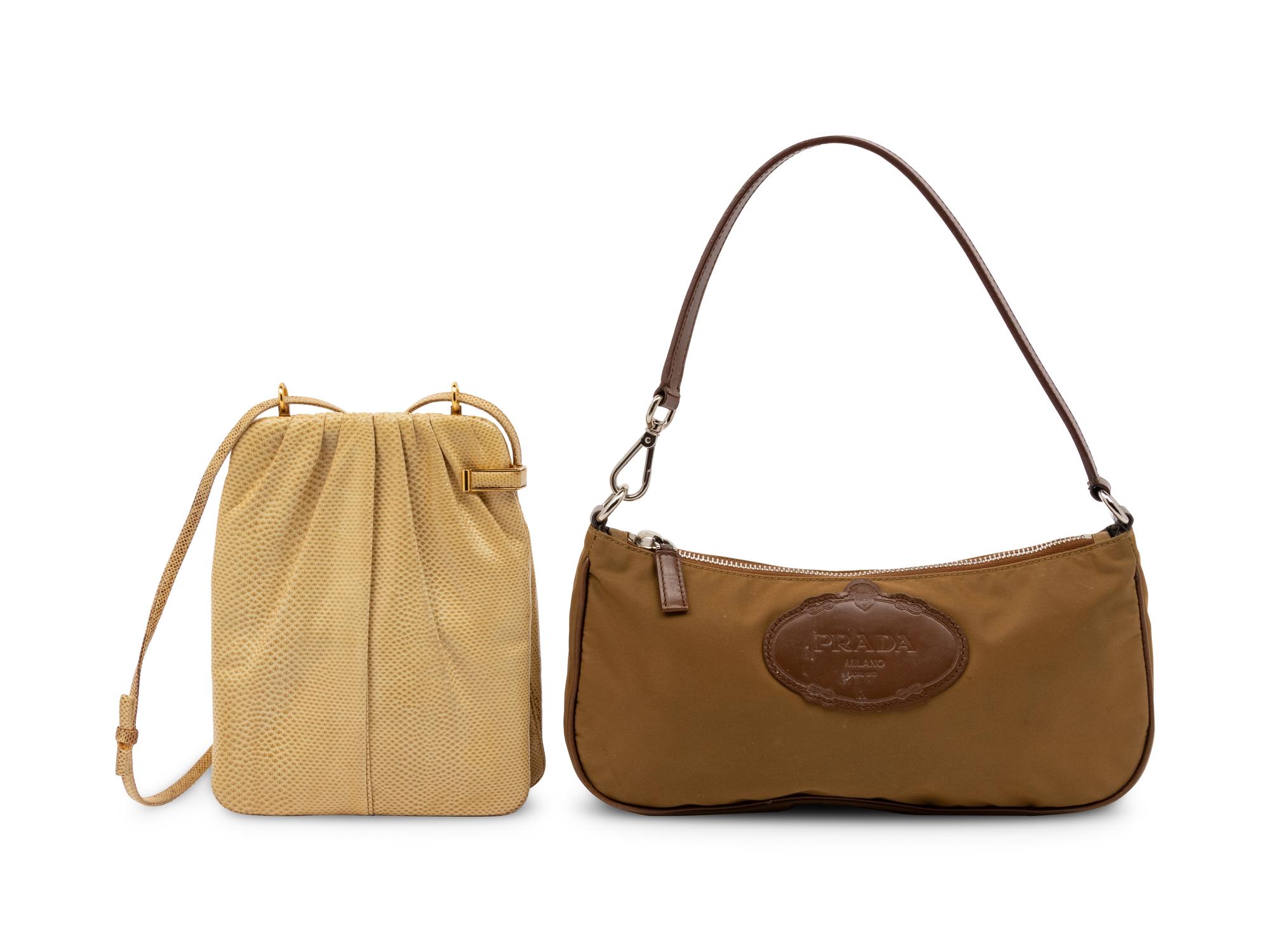 Prada Pochette and Judith Leiber Snakeskin Bag
