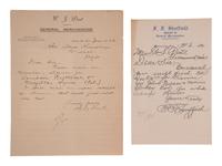 [MISSISSIPPI]. 2 letters from plantation owners ref. payment for Black couples' marriage licenses.