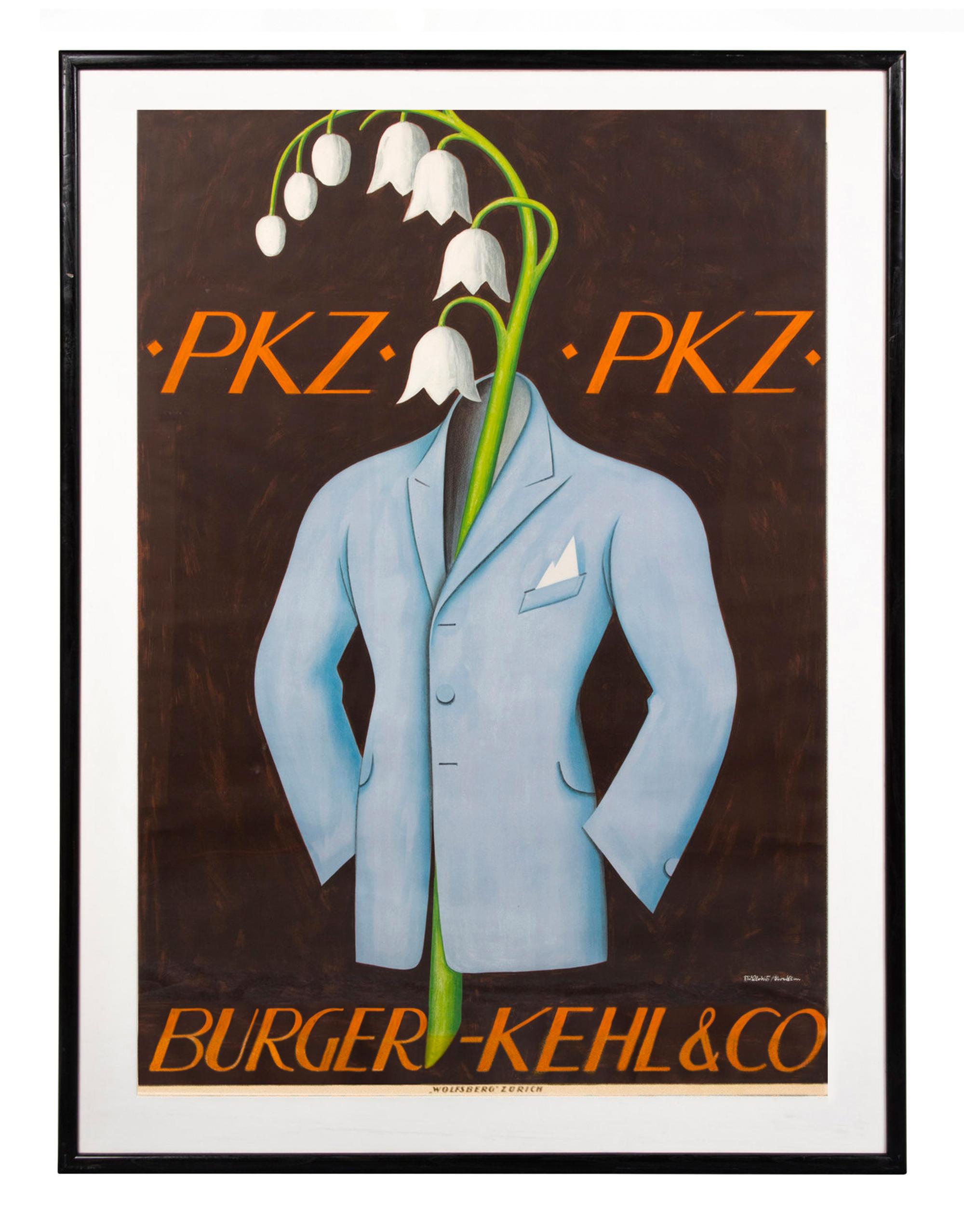 A Collection of Six Vintage Advertising Posters for the Swiss Clothing Company PKZ
