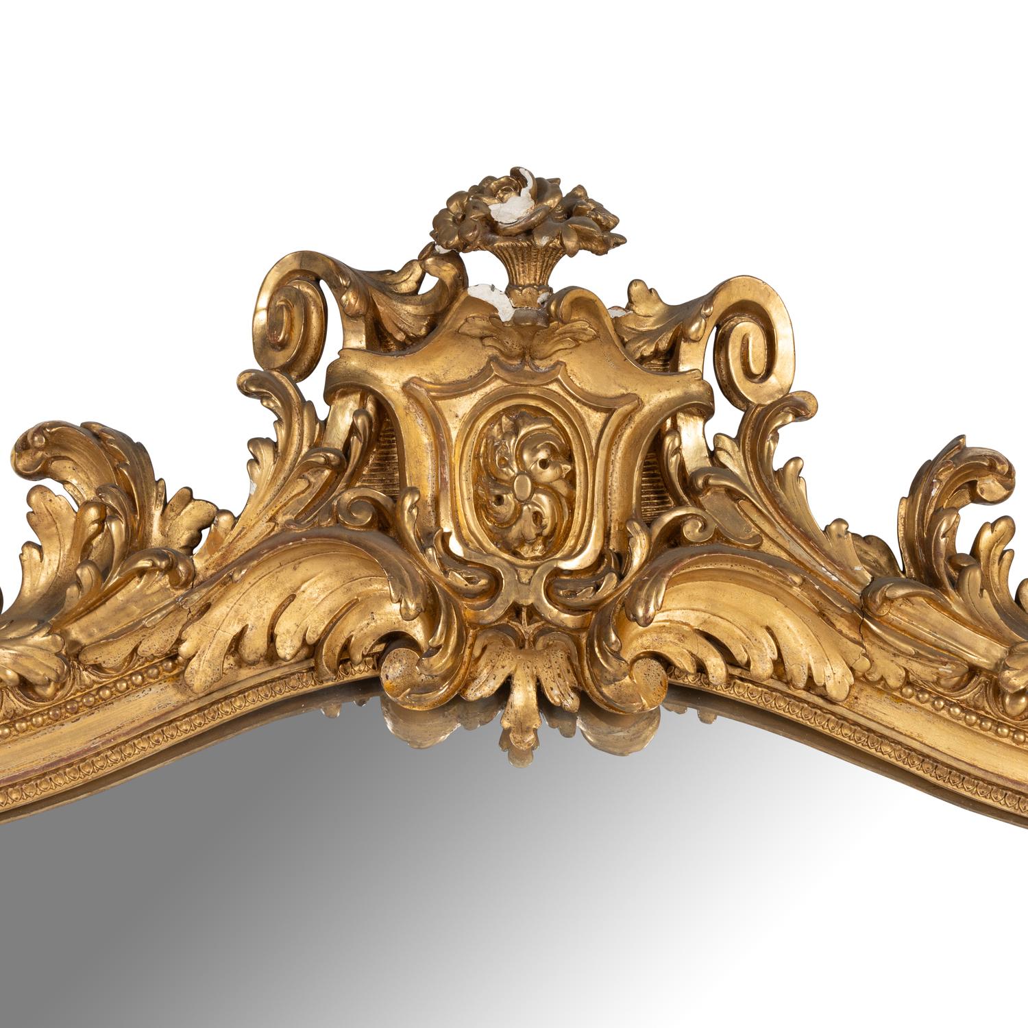 A Napoleon III Carved Giltwood Mirror