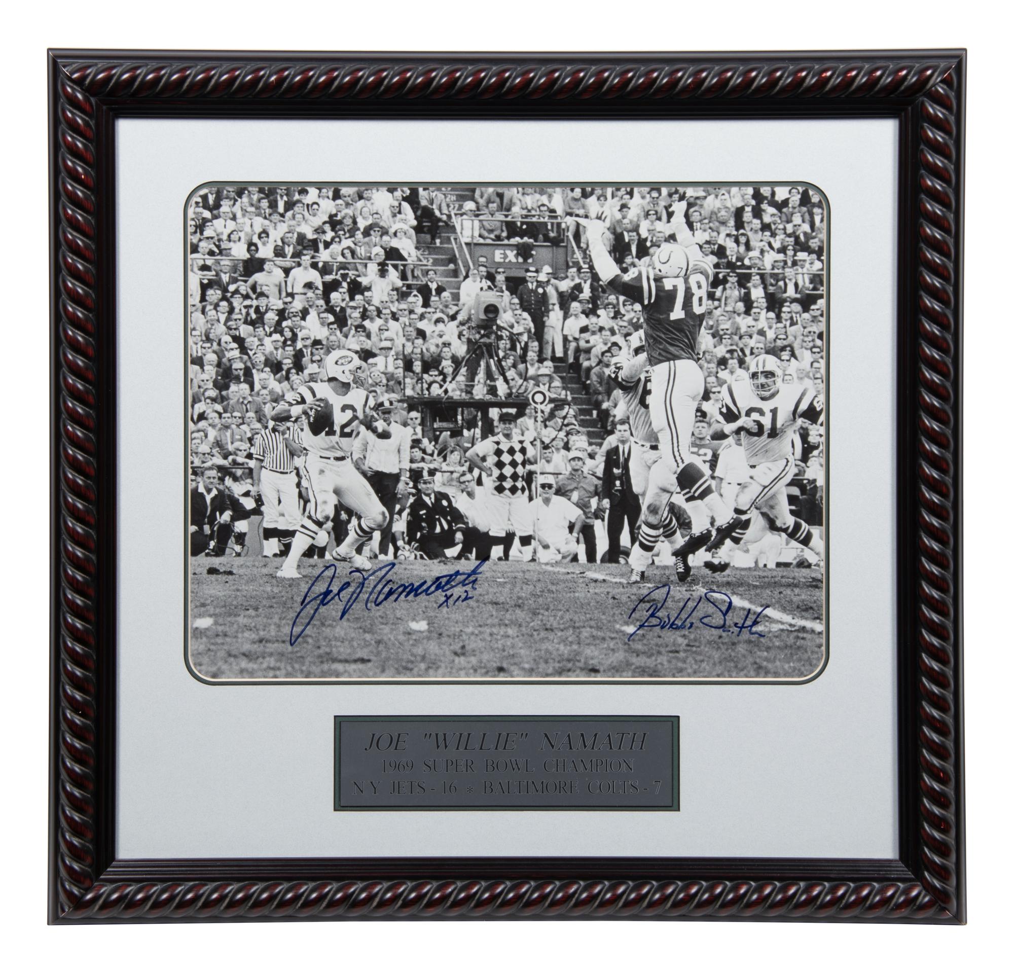 A Joe Namath Bubba Smith Signed Super Bowl III 1969 Photograph,