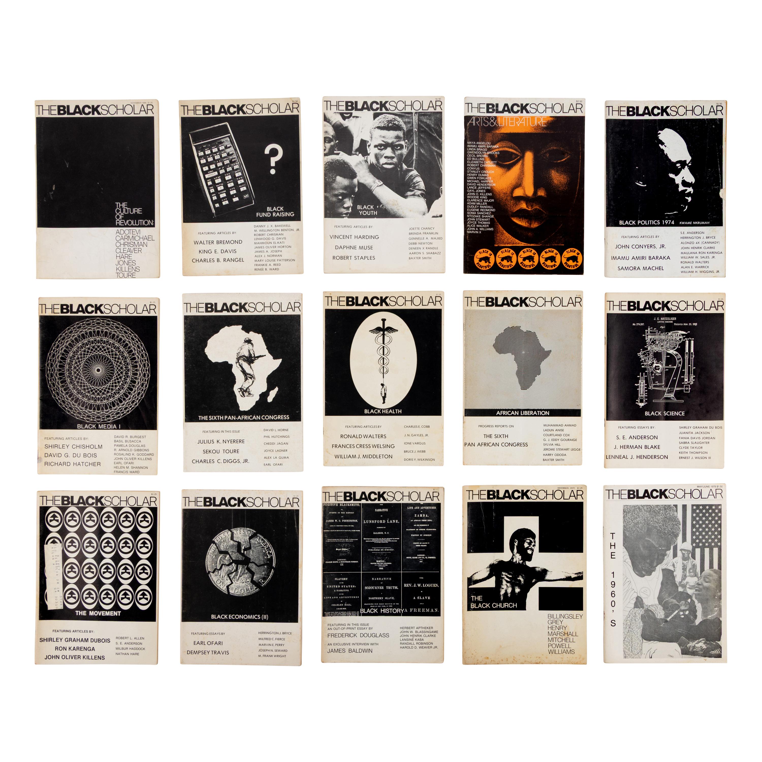 [African-Americana] Chrisman, Robert, et al., (editor). Group of 27 issues of "The Black Scholar"