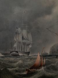 A 1925 lithograph of SS Europe, Pioneer Ship of the Black Ball Line of America after Samuel Walters (British, 1811–1882)
