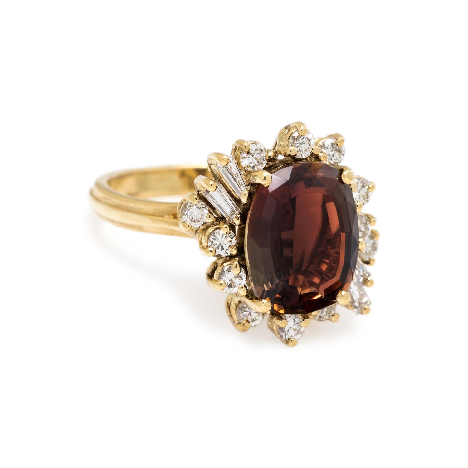 ANDALUSITE AND DIAMOND RING