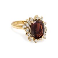 ANDALUSITE AND DIAMOND RING