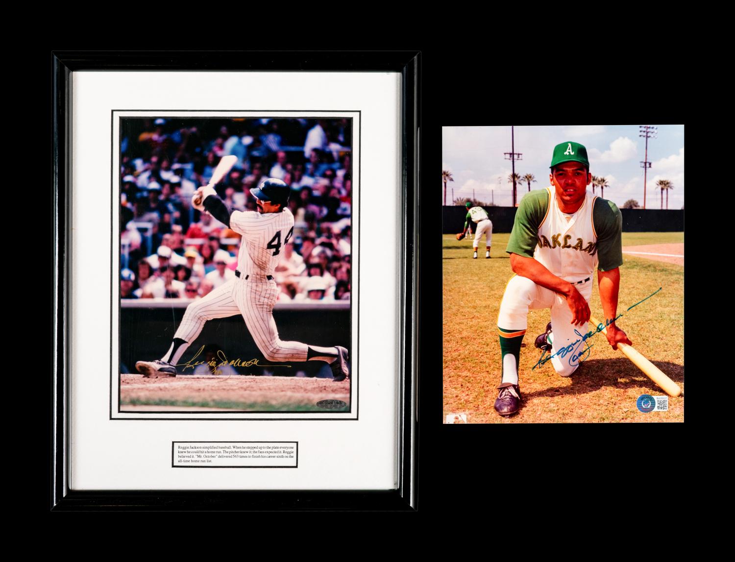 A Group of Two Reggie Jackson Signed Autograph Photos (BAS Beckett Authentication Services Certified),