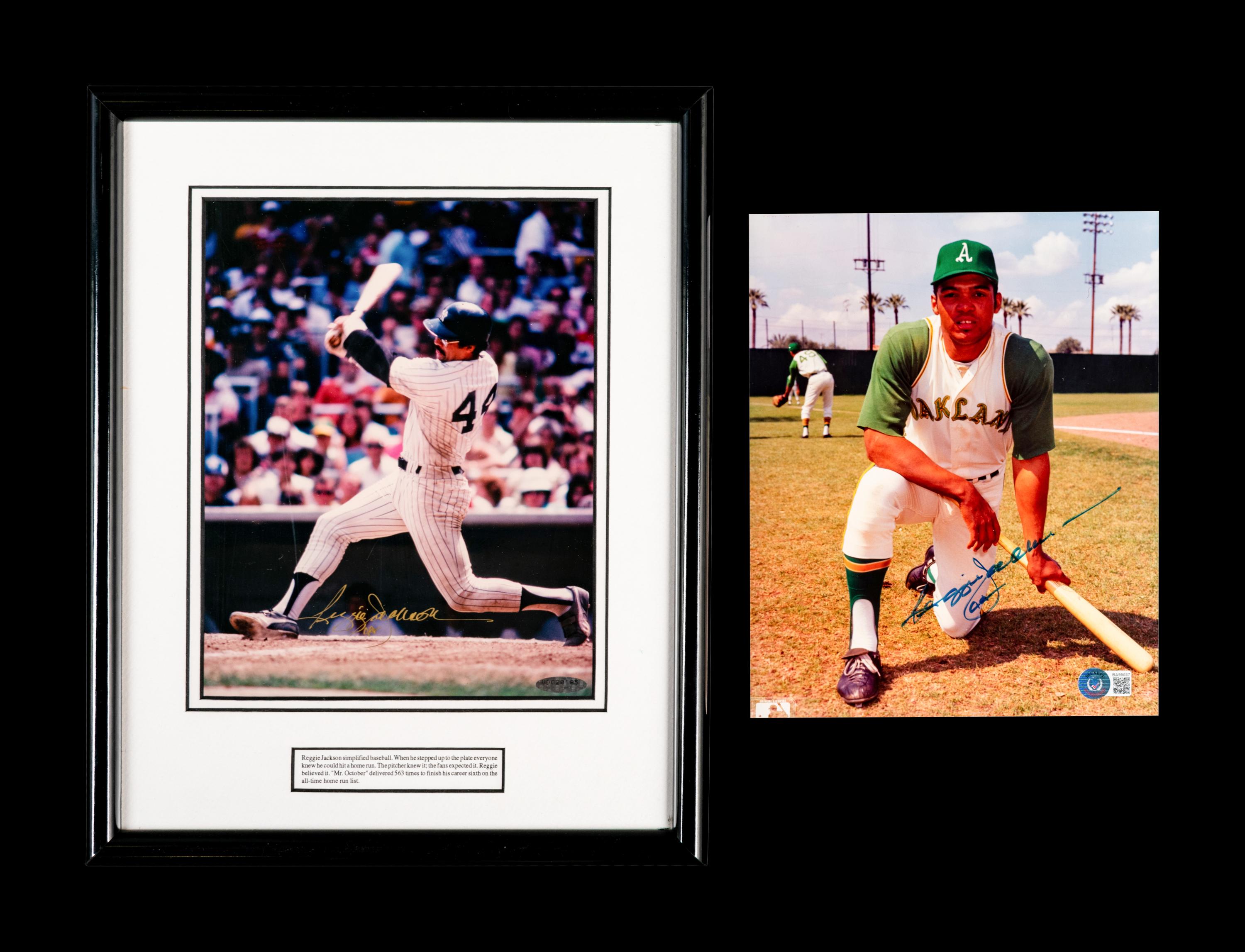 A Group of Two Reggie Jackson Signed Autograph Photos (BAS Beckett Authentication Services Certified),