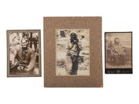 [NATIVE AMERICANS - PHOTOGRAPHY]. A group of photographs, stereoviews, and real photo postcards of Native American subjects, including a cyanotype.