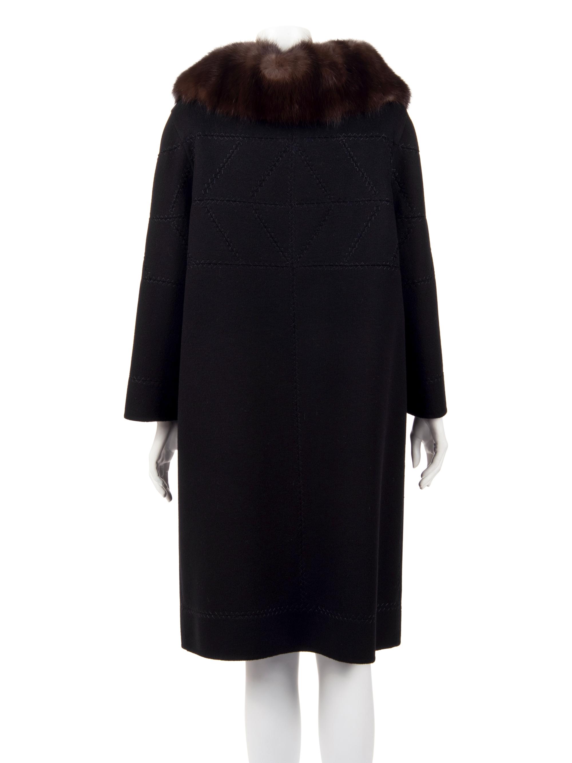 J. Mendel Cashmere Coat with Sable Collar