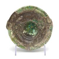 A Roman Glass Bowl, Diameter 6 1/8 inches.