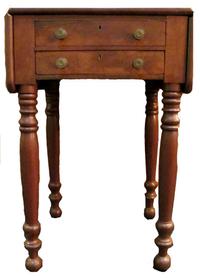 Federal mahogany two-drawer drop-leaf table circa 1810