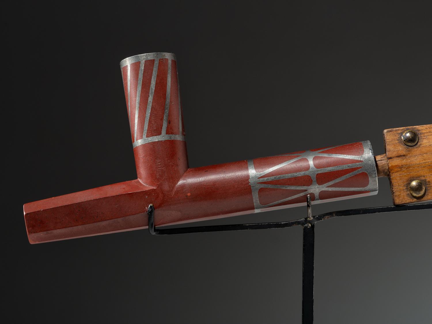 Western Great Lakes Puzzle Stem, with Inlaid Catlinite Bowl