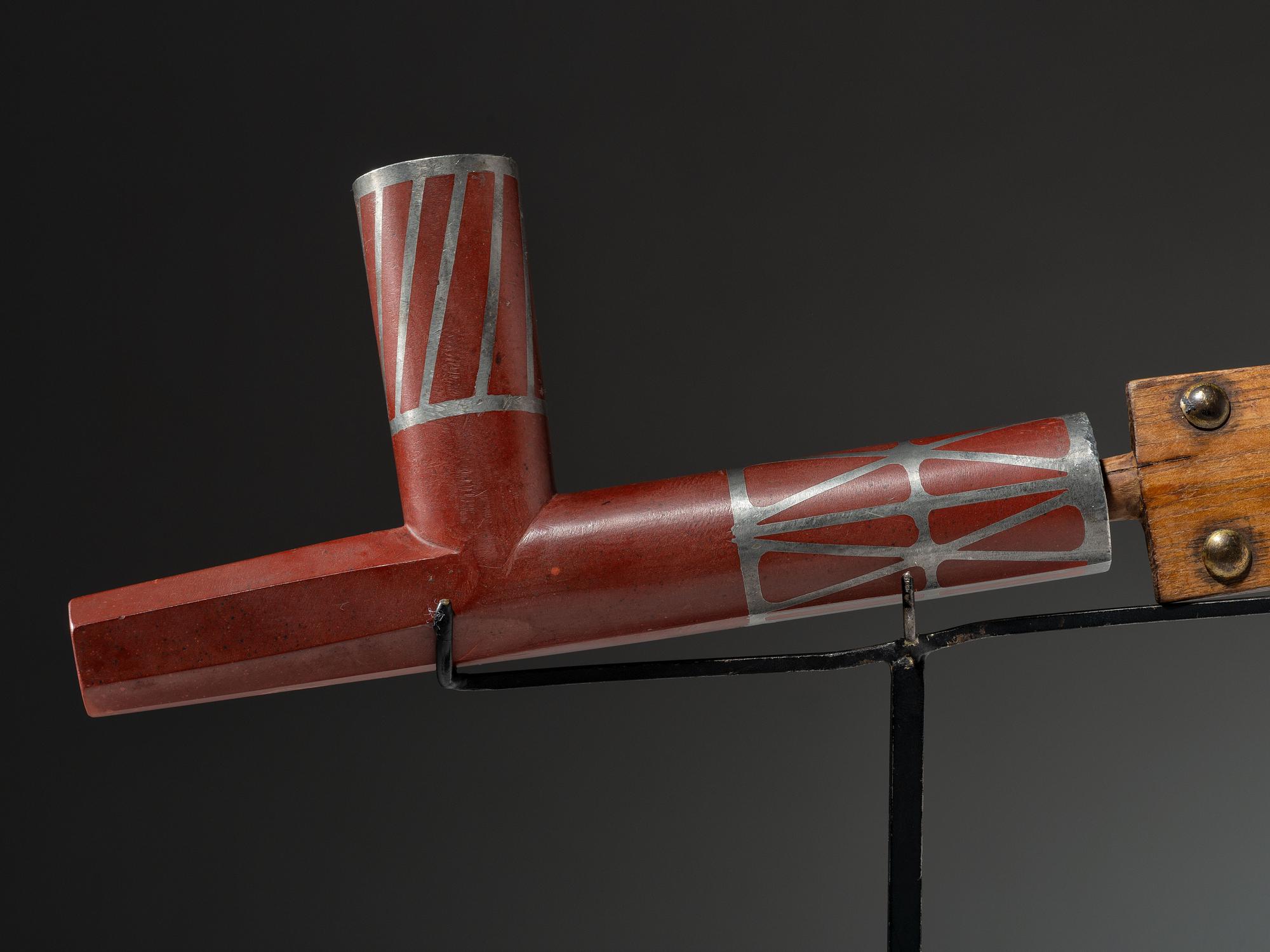 Western Great Lakes Puzzle Stem, with Inlaid Catlinite Bowl
